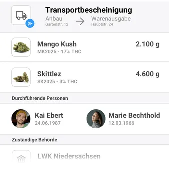 Transportbescheinigungen